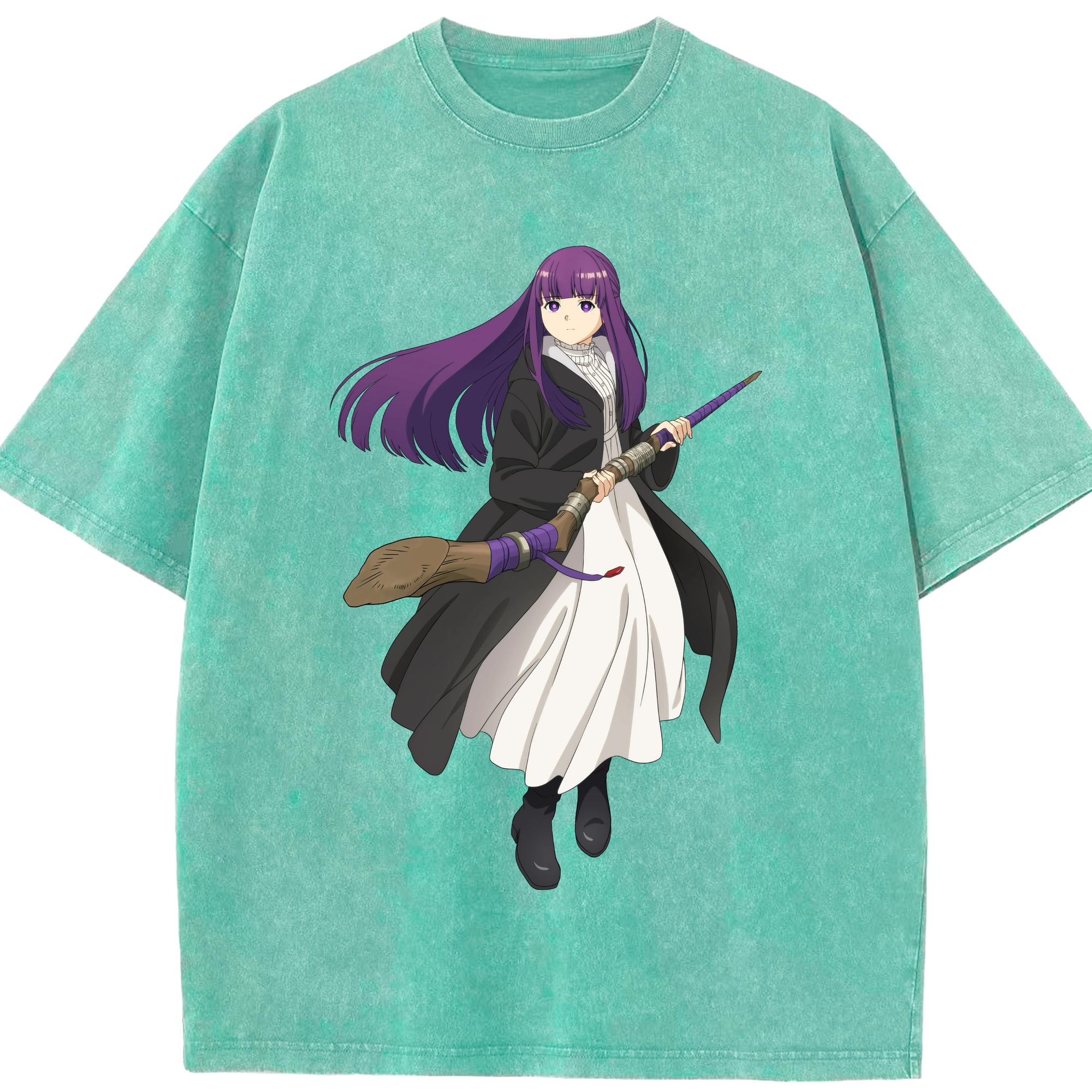 （画像用） 葬送のフリーレン Frieren 綿100% ヴィンテージ風 半袖Tシャツ（フロントプリント）